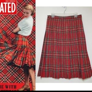 Pendleton Vintage Reversible Plaid Pleated Skirt 10*Christmas Tartan*Holiday*